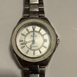 Bulova Silver and White Woman’s Watch